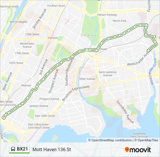 BX21 Bus Line Map