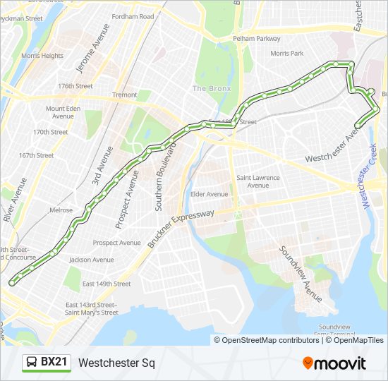 bx21 Route: Schedules, Stops & Maps - Westchester Sq (Updated)