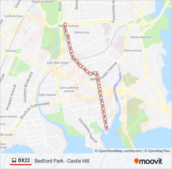 BX22 bus Line Map