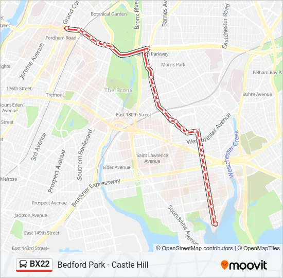 BX22 Bus Line Map