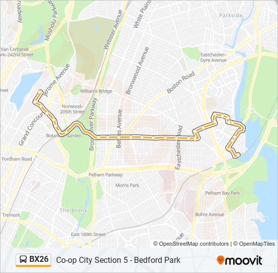 Mapa de BX26 de autobús