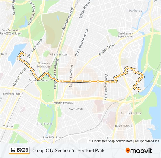 Mapa de BX26 de autobús