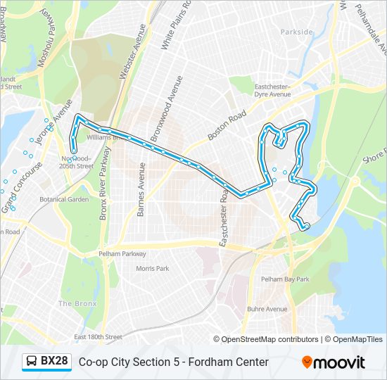 BX28 bus Line Map