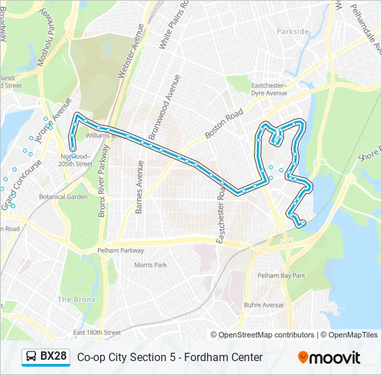 Bx28 Bus Route Map Bx28 Route: Schedules, Stops & Maps - Co-Op City Earhart Lane Via Gunhill  (Updated)