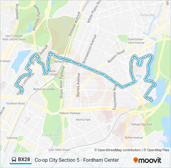 BX28 Bus Line Map