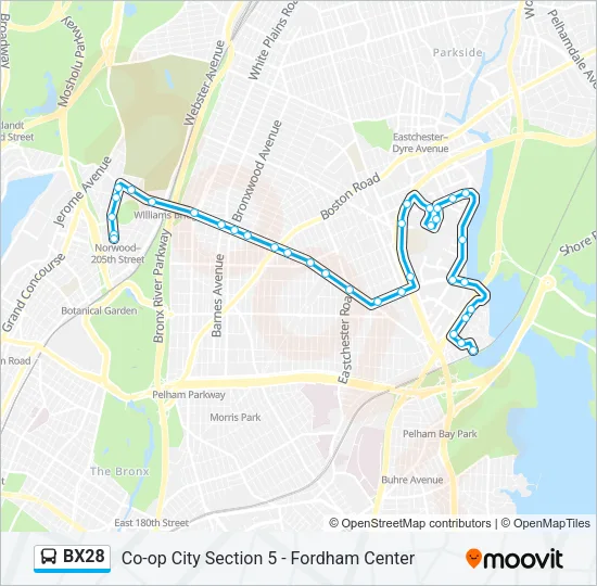 BX28 Bus Line Map