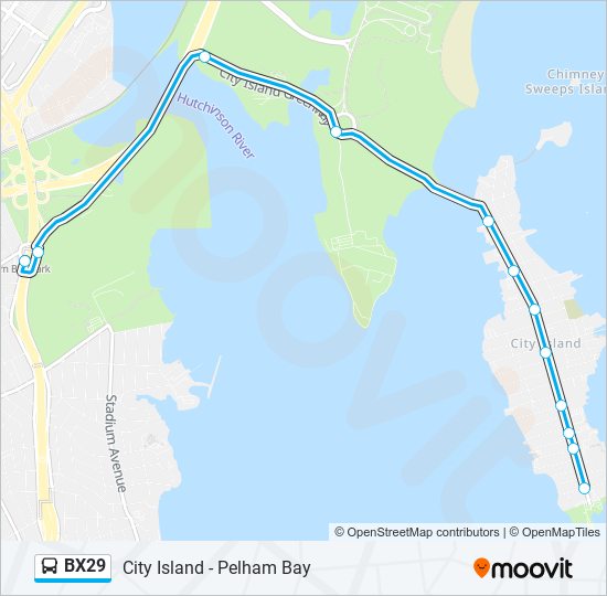 Mapa de BX29 de autobús