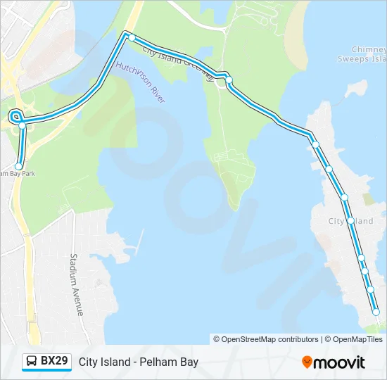 BX29 Bus Line Map