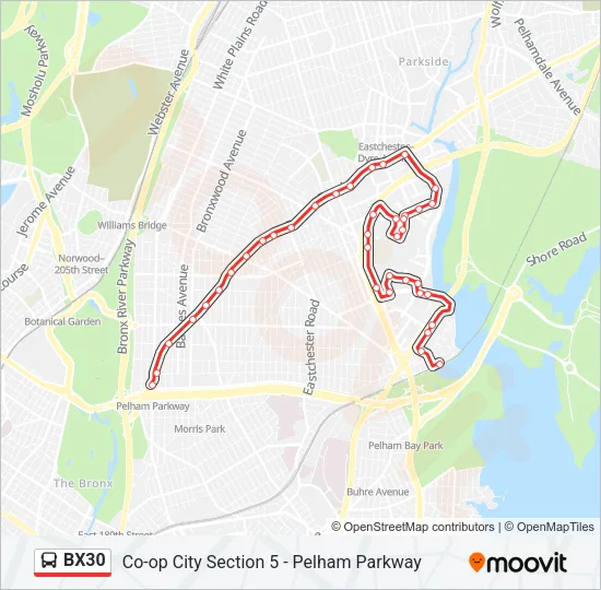 BX30 Bus Line Map