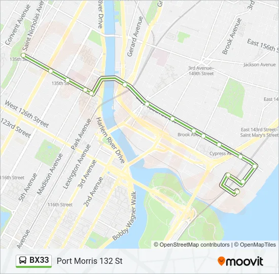 BX33 Bus Line Map