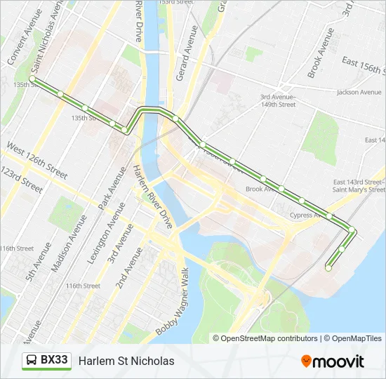 BX33 Bus Line Map