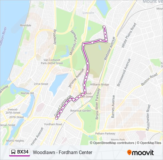 BX34 bus Line Map