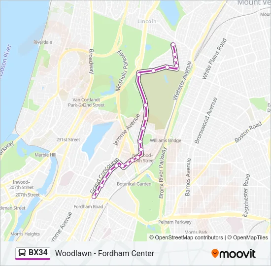 BX34 Bus Line Map
