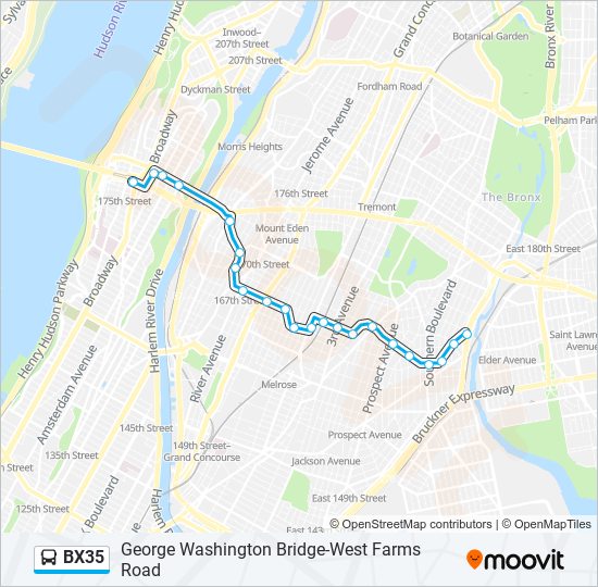 Mapa de BX35 de autobús