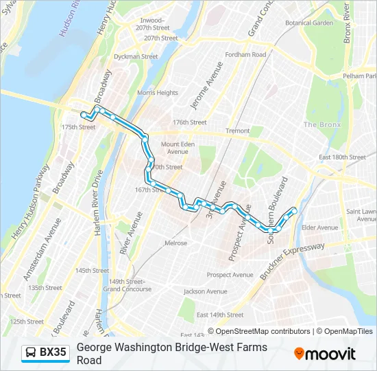 BX35 Bus Line Map