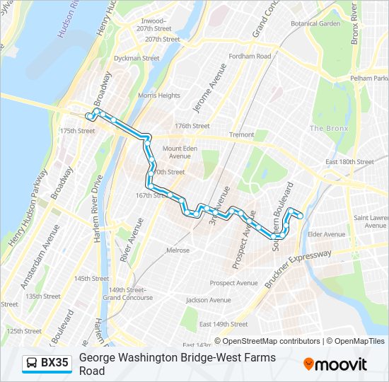 bx35 Route Schedules, Stops & Maps Wshngtn Hts G W Bridge Via E 167