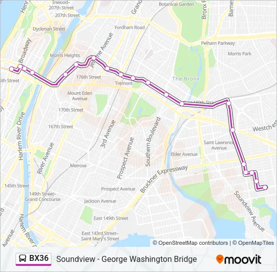 BX36 Bus Line Map