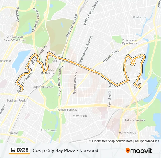 BX38 Bus Line Map