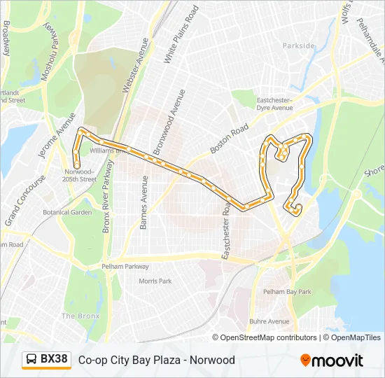 BX38 Bus Line Map