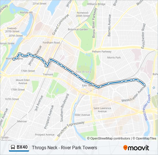 Mapa de BX40 de autobús