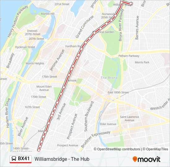 BX41 Bus Line Map