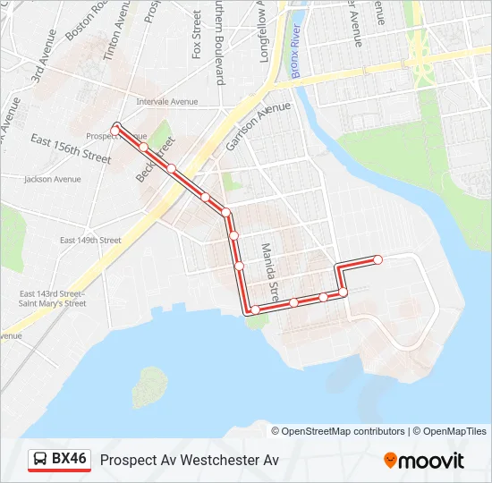 BX46 Bus Line Map