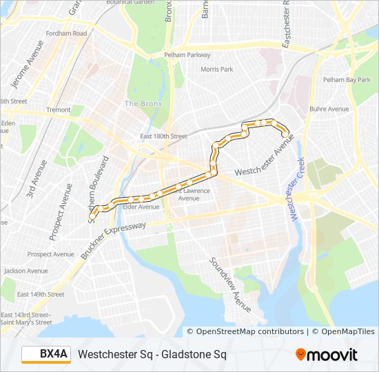 BX4A bus Line Map