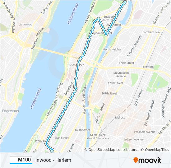 M100 Route Schedules Stops Maps Inwood 220 St Via Amsterdam Via m100-route-schedules-stops-maps-inwood-220-st-via-amsterdam-via