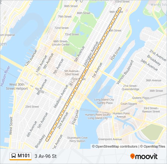 M101 bus Line Map