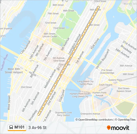 M101 Bus Line Map