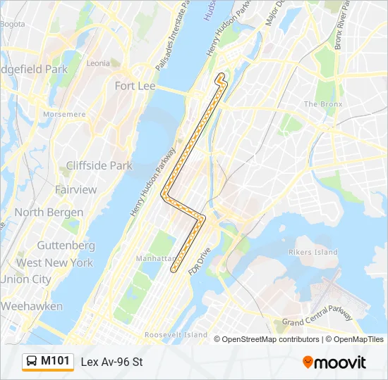 M101 Bus Line Map