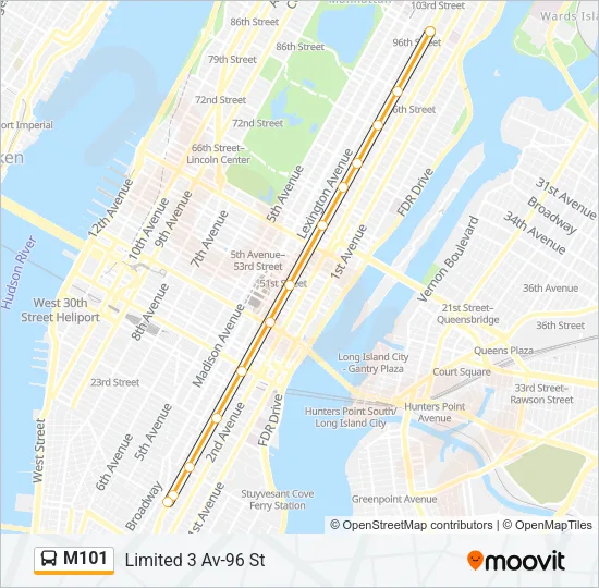 M101 Bus Line Map