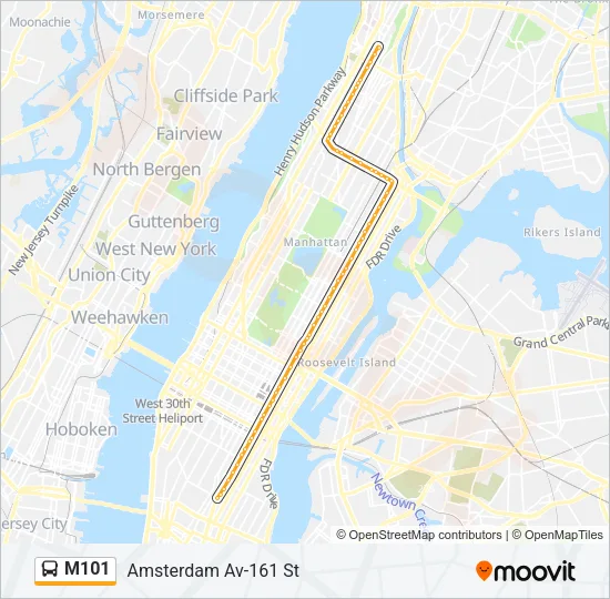 M101 Bus Line Map