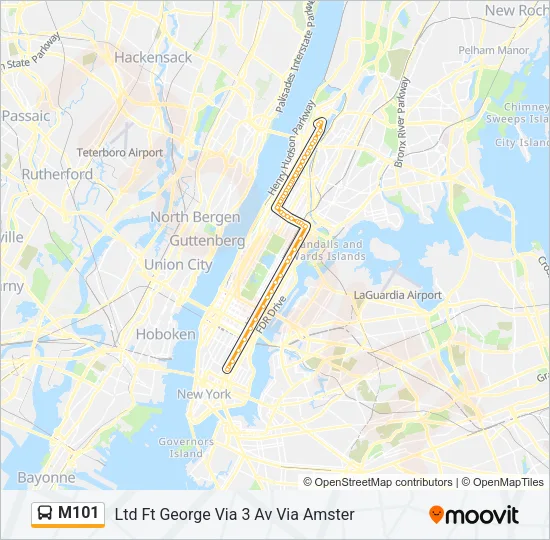 M101 Bus Line Map