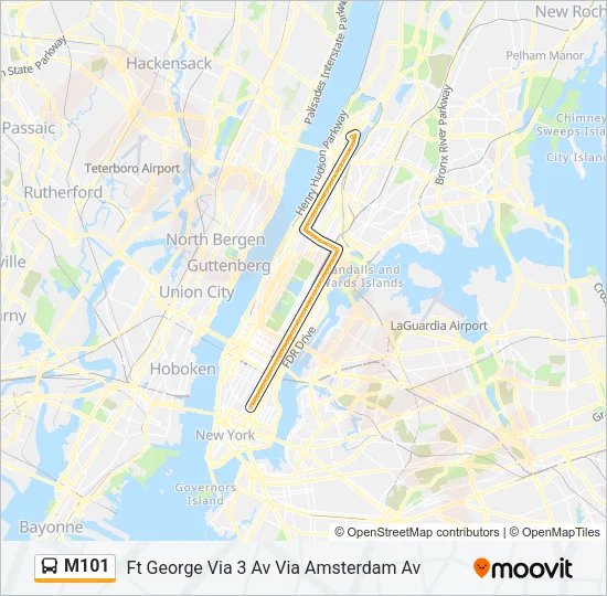 Mapa de M101 de autobús