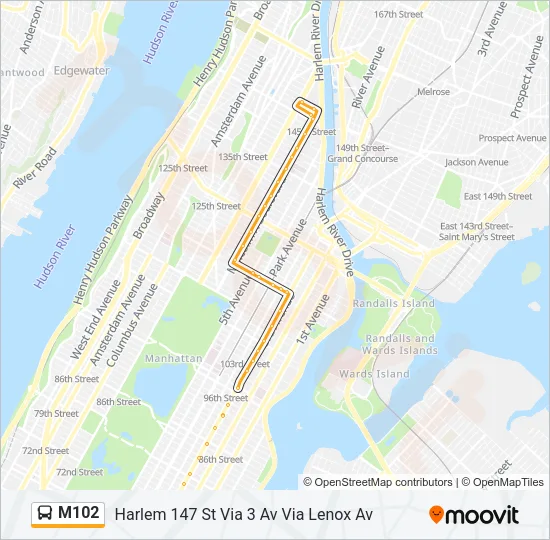 M102 Bus Line Map