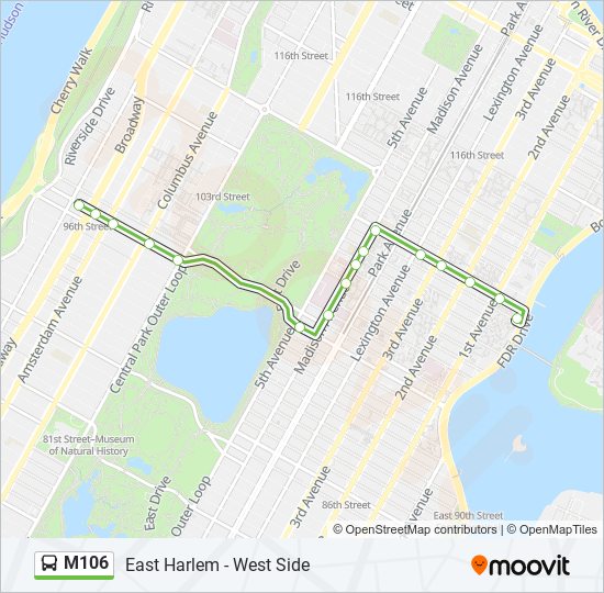 M106 bus Line Map