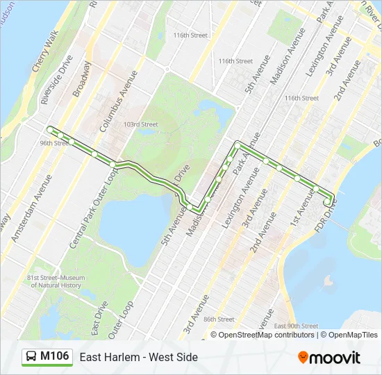 M106 Bus Line Map