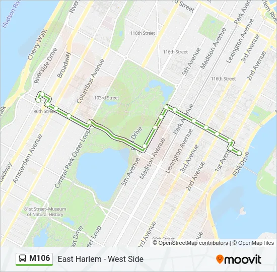 M106 Bus Line Map