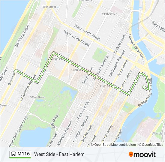 M116 bus Line Map