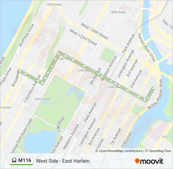 M116 Bus Line Map