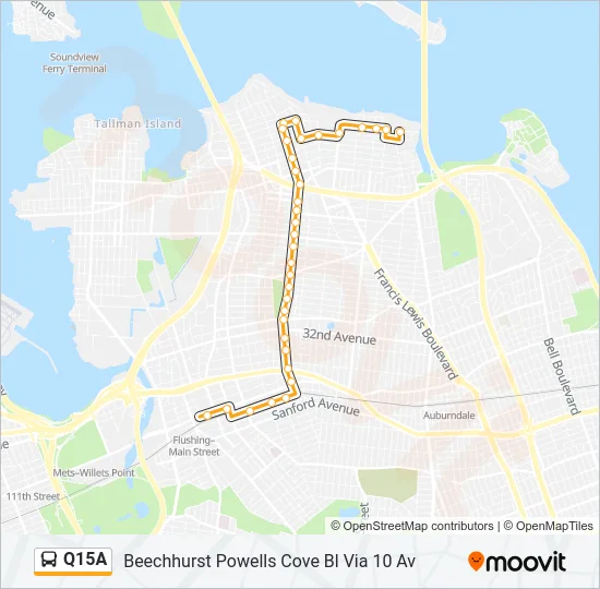 Q15A Bus Line Map