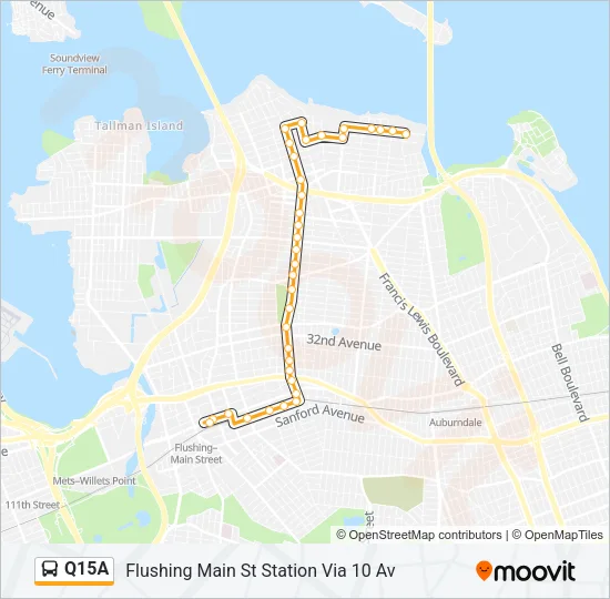 Q15A Bus Line Map