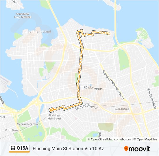 Q15A bus Line Map