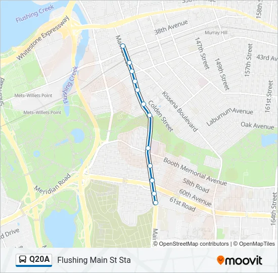 Q20A Bus Line Map