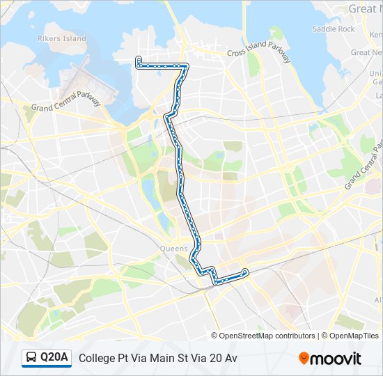 Mapa de Q20A de autobús