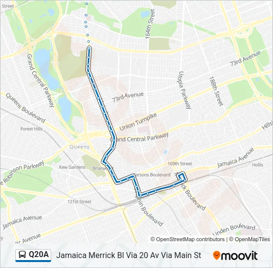 Q20A Bus Line Map