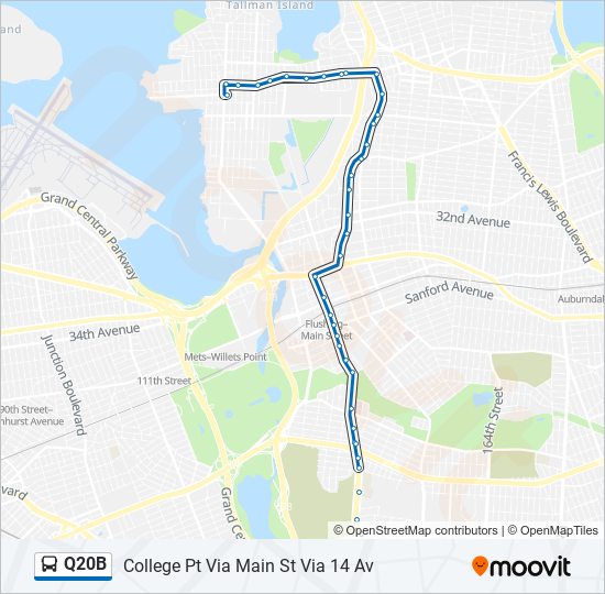 Q20B bus Line Map