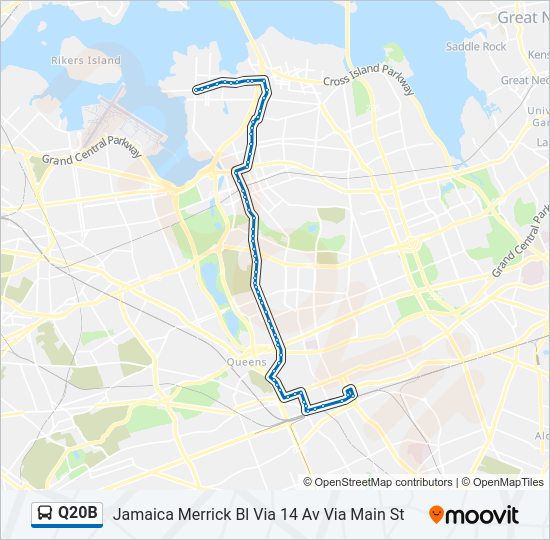 Q20B Bus Line Map