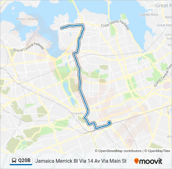 Q20B Bus Line Map